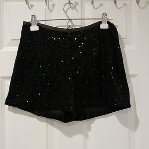 Sequin black shorts